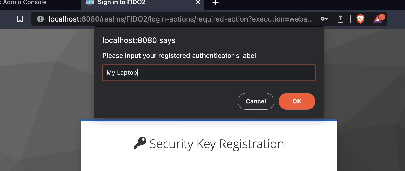 Keycloak Authenticator name